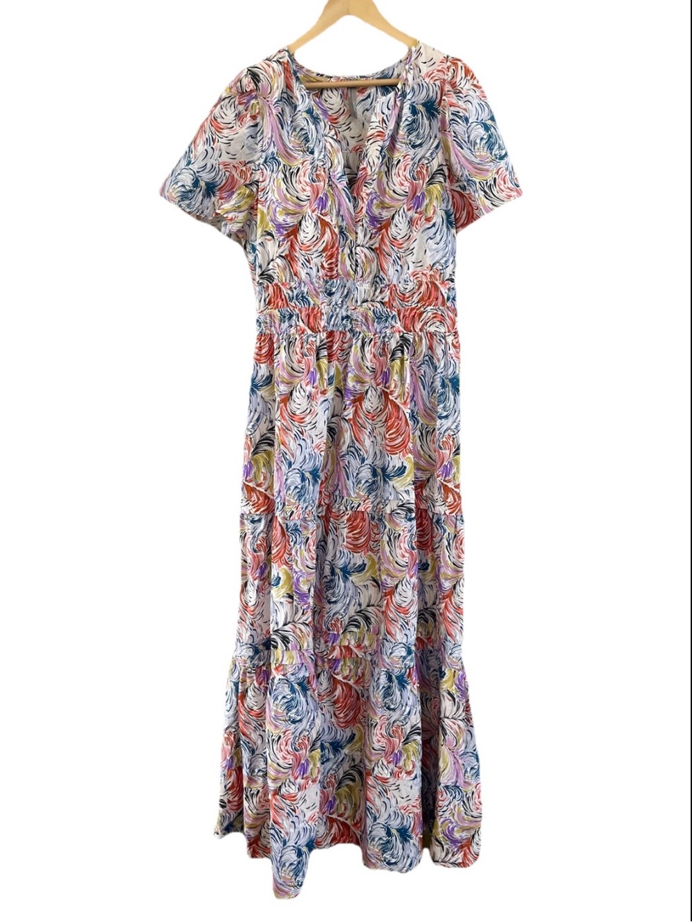 Anthropologie Somerset Abstract Swirl
Tiered Cotton Maxi Dress Large - Picture 1 of 13